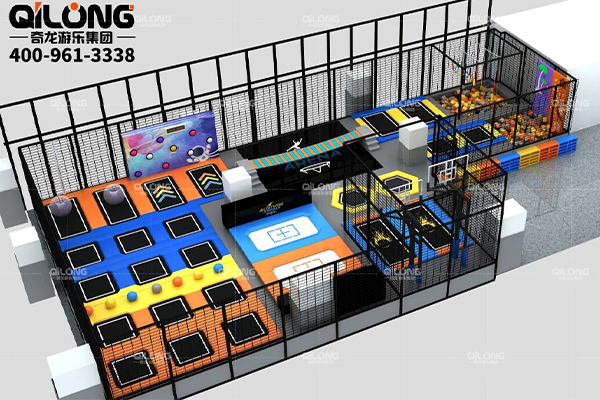 Parque de trampolines Qilong Amusement** 500㎡ de Singapur