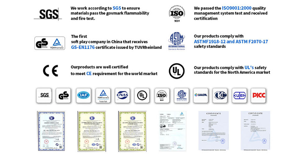 Colorful indoor soft play spaces for children